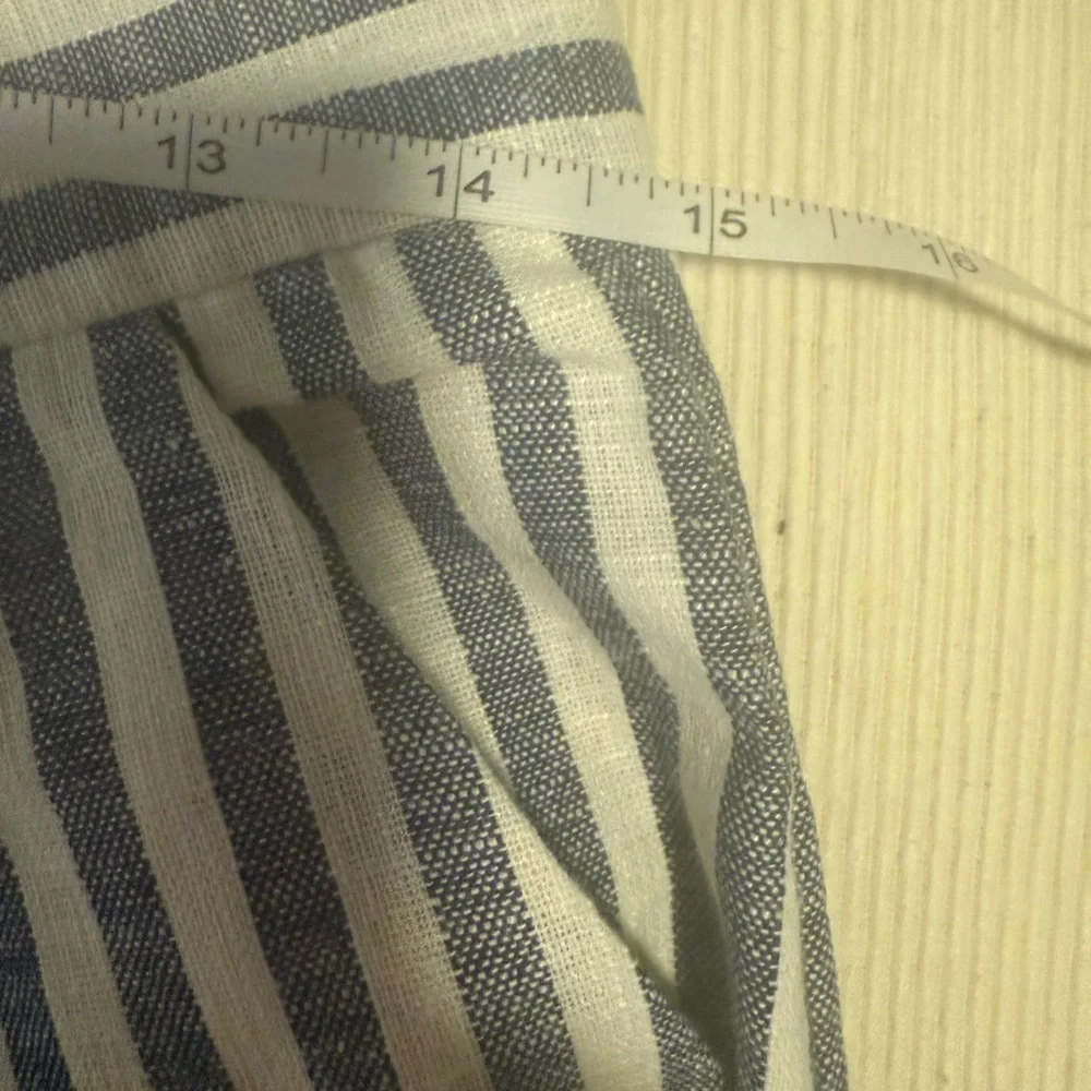 Aqua Striped Wide Leg Pants in Blue and White - Picture 8 of 10